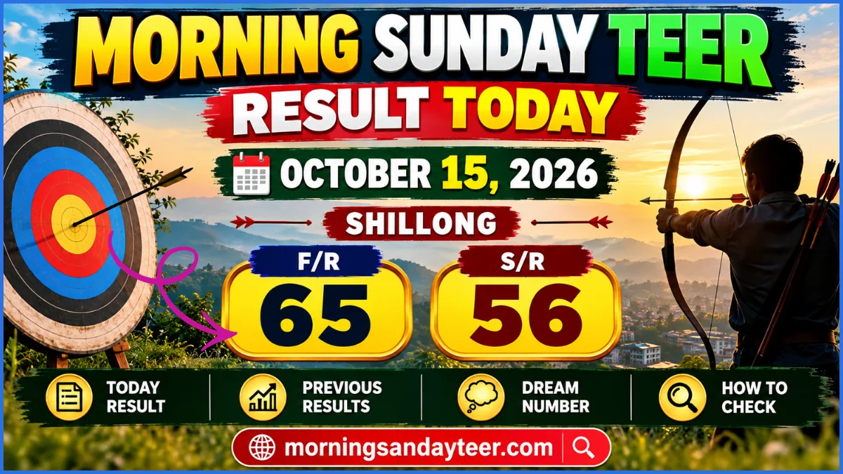 Morning Sunday Teer Result Today: Shillong FR 65, SR 56 on October 15, 2026